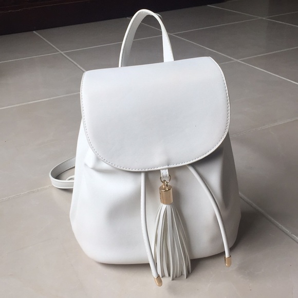 forever 21 white backpack